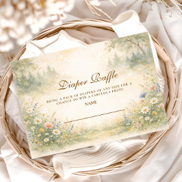 Elegant Garden Meadow Diapper Raffle Begleitkarte