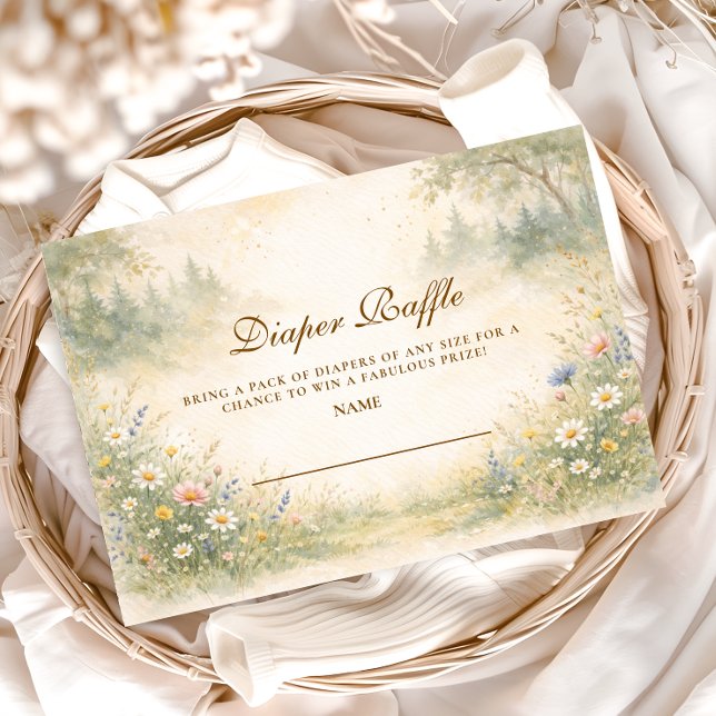 Elegant Garden Meadow Diapper Raffle Begleitkarte (Von Creator hochgeladen)