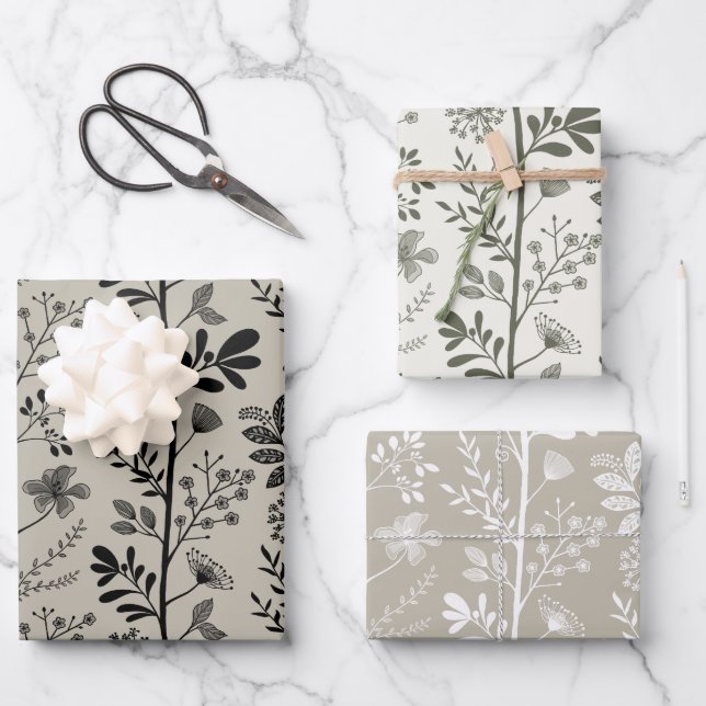Elegant Garden Reverie Floral Geschenkpapier Set (Vorderseite)