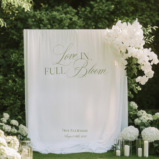 Elegant Garden Tea Bridal Shower Backdrops Banner Wandteppich