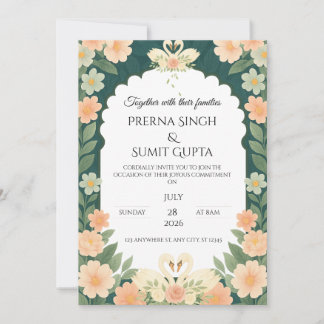 Elegant Garden-Themed Wedding Invitation Template  Einladung