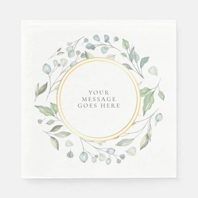 Elegant Garland Greenerity Message Serviette (Vorderseite)