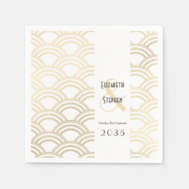 Elegant Gatsby Art Deco Gold Wedding Napk 1920 Serviette