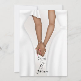 Elegant Gay Wedding Bride Holding Hands ethnisch Einladung