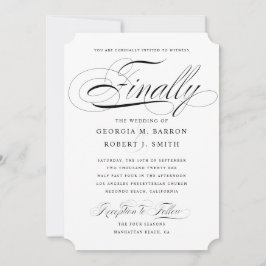 Elegant Gay Wedding Einladung Endlich Kalligrafie