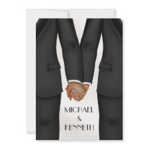 Elegant Gay Wedding Groom Holding Hands ethnisch