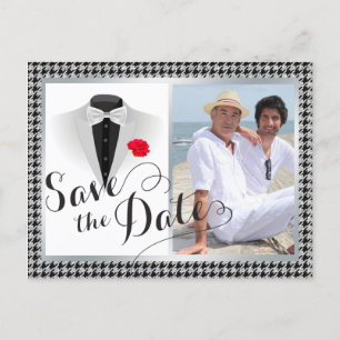 Elegant Gay Wedding Speichern Sie das Datum mit Fo Ankündigungspostkarte