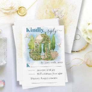 Elegant Gazebo Blume tauchen Sommerhochzeit RSVP Karte