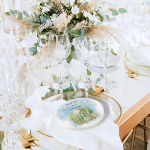 Elegant Gazebo   Blume taucht Hochzeit Luxus Getränkeuntersetzer