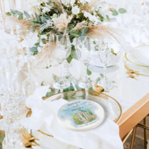 Elegant Gazebo   Blume taucht Hochzeit Luxus Getränkeuntersetzer