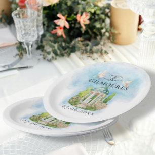 Elegant Gazebo   Blume taucht Hochzeit Luxus Pappteller