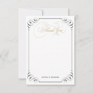 Elegant geblüht Kalligraphie Vintag vielen Dank Dankeskarte