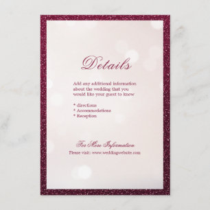 Elegant geblüht kalligraphische Hochzeitsdetails Begleitkarte