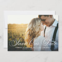 Elegant Geblüht Script-Foto Rette unser Datum