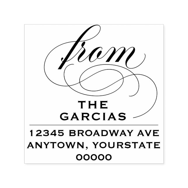 Elegant Geblüht Script-Rücksendeadresse Permastempel (Design)