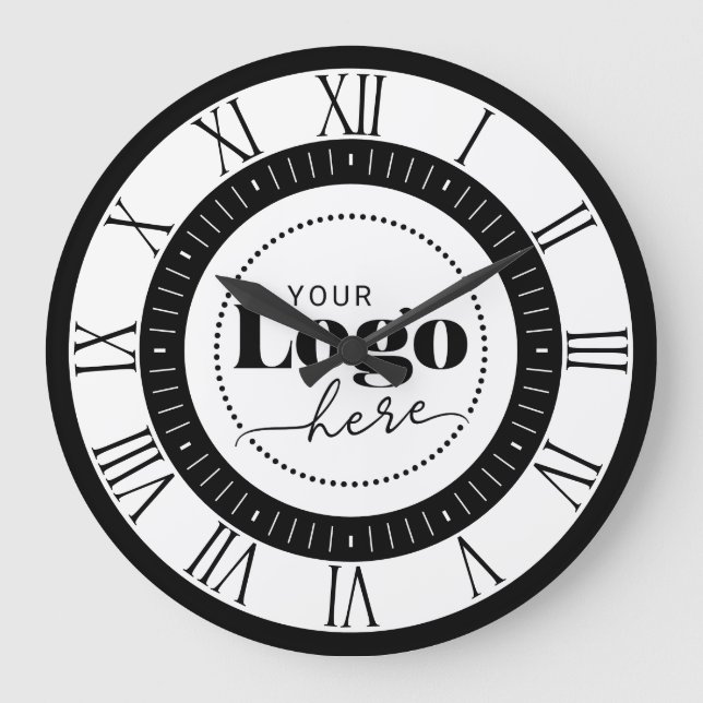 Elegant Gebrandet Ihr Logo Hier Große Wanduhr (Vorderseite)
