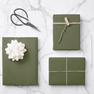 Elegant gedämmt grün Minimalistisch und elegant Geschenkpapier Set