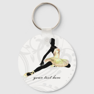 elegant gekleidete Ballerina in Elfenbein Schlüsselanhänger