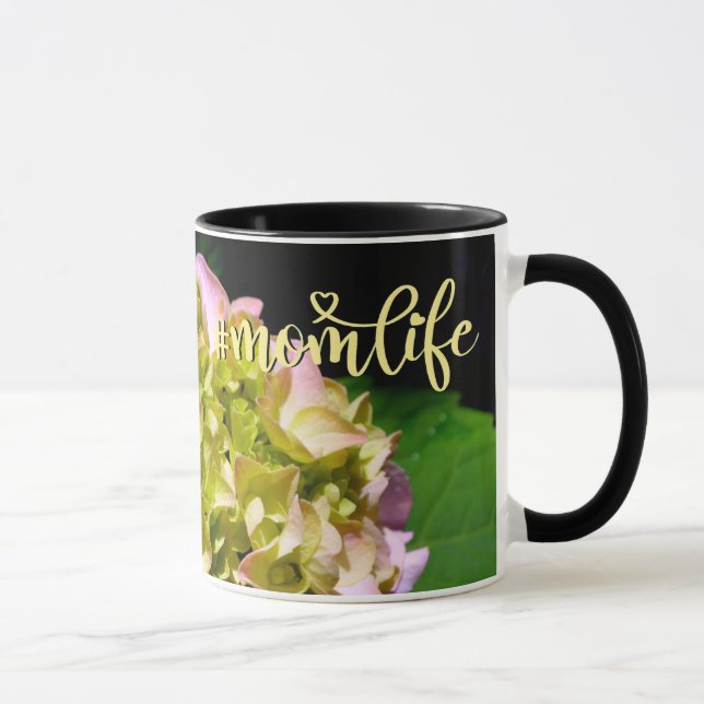 Elegant-gelb-rosa Hydrangea-Blume Tasse (Rechts)