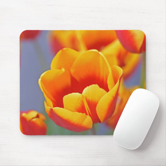 Elegant Gelb und Rot Tulip Mousepad (Mit Mouse)