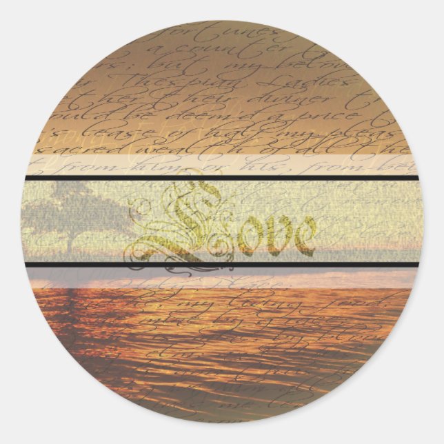 Elegant geliebte Hochzeitsticker Runder Aufkleber (Vorderseite)