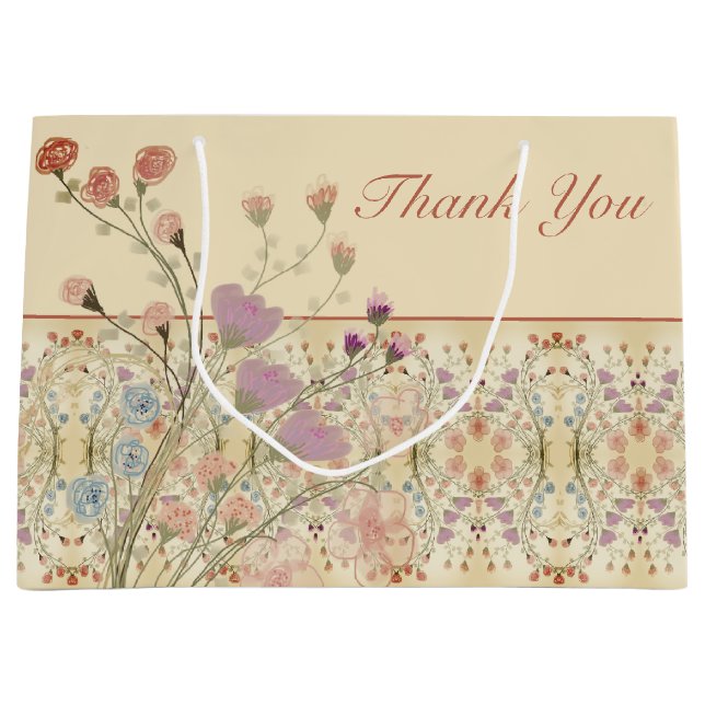 Elegant Gemustert Große Geschenktüte (Vorderseite)