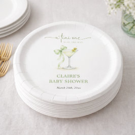 Elegant Gender Neutral Tini One Baby Shower Pappteller