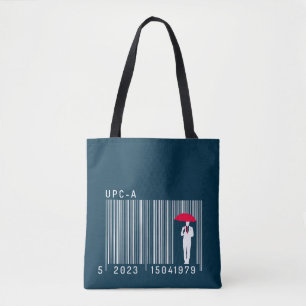 Elegant Gentleman Man Holding a Umbrella Barcode