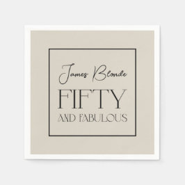 Elegant Gentlemen's Fifty & Fabulous Personalisier Serviette