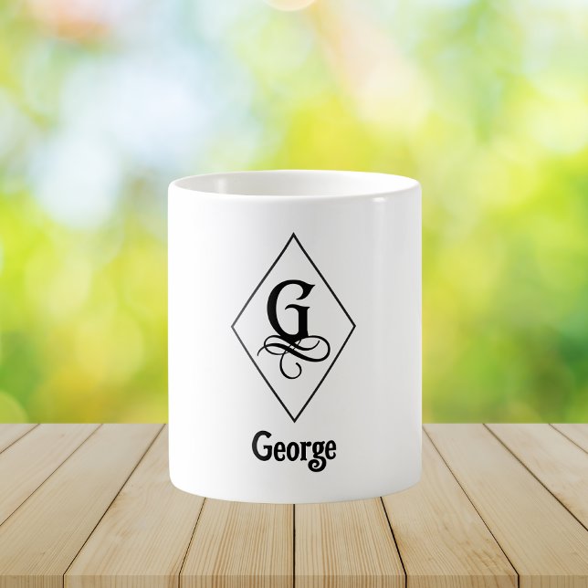 Elegant Geometric Initial Monogram G Kaffeetasse (Von Creator hochgeladen)
