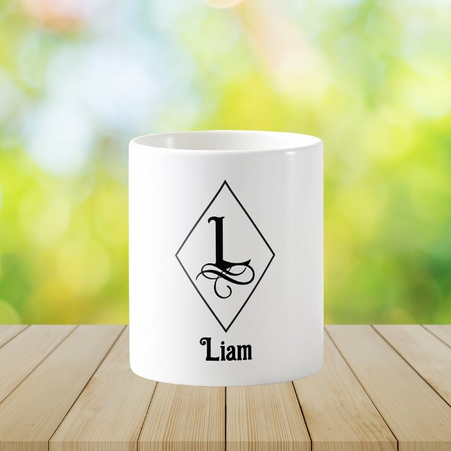 Elegant Geometric Initial Monogram L Kaffeetasse (Von Creator hochgeladen)