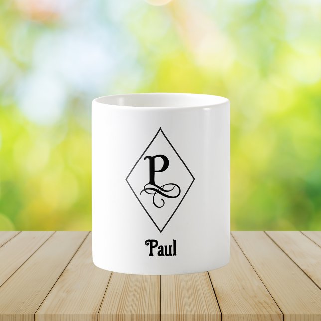 Elegant Geometric Initial Monogram P Kaffeetasse (Von Creator hochgeladen)