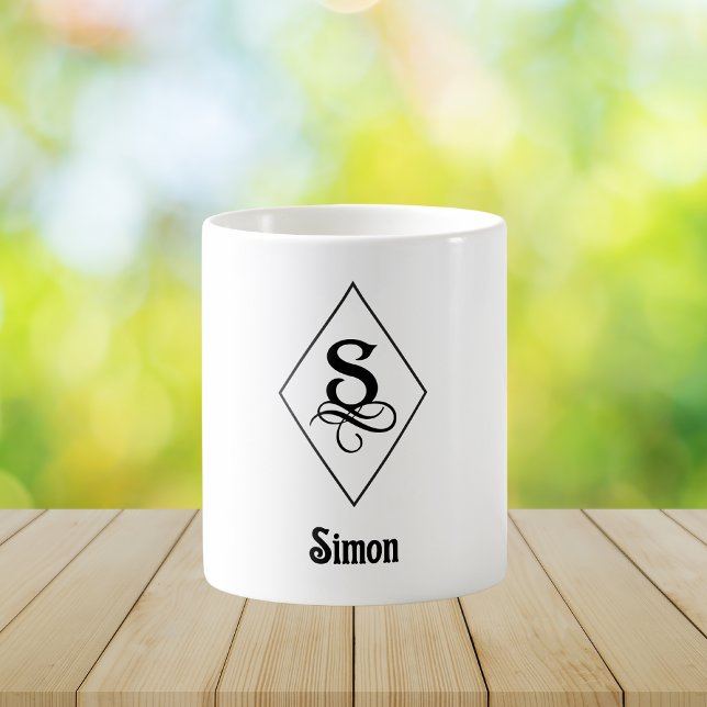Elegant Geometric Initial Monogram S Kaffeetasse (Von Creator hochgeladen)