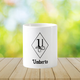 Elegant Geometric Initial Monogram U Kaffeetasse