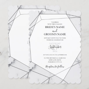 Elegant Geometric Marble Wedding Einladungen