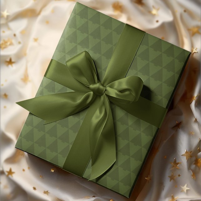 Elegant Geometric Monotone Weihnachtsbaum Geschenkpapier (Von Creator hochgeladen)