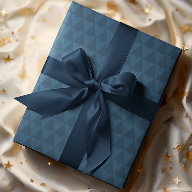 Elegant Geometric Monotone Weihnachtsbaum Geschenkpapier (Von Creator hochgeladen)