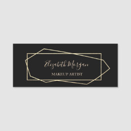 Elegant Geometric , Schwarz, Makeup artist Namensschild