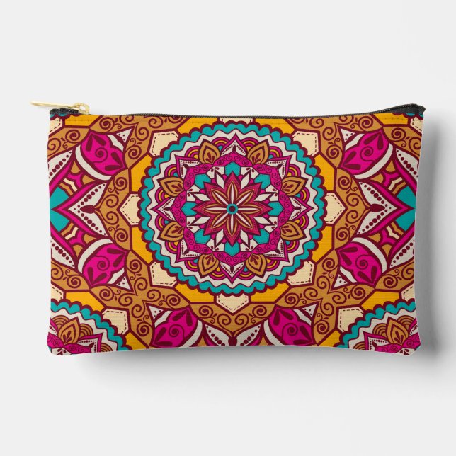 Elegant Geometric Shapes – Colorful Girly Pattern Zubehörtasche (Vorderseite)