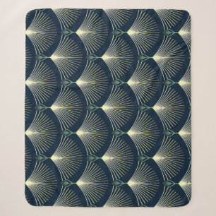 Elegant geometrisch: Blaues Art Deco. Sherpadecke