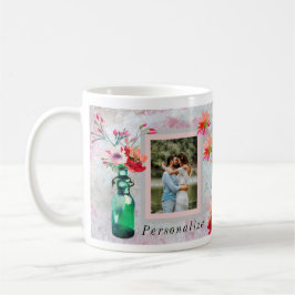 ELEGANT GERAHMTES FOTO FLORAL  KAFFEETASSE