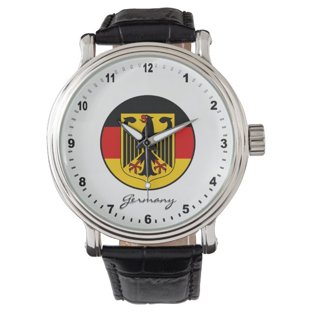 Elegant Germany Watch & German Flag / Deutschland Armbanduhr (Vorderseite)