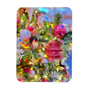 Elegant geschmückter Weihnachtsbaum-Feiertag Magnet