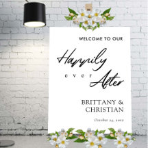 Elegant geschrieben glücklich immer nach Hochzeit 