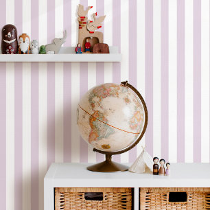 Elegant gestreift, bleich lilac Lila Tapete