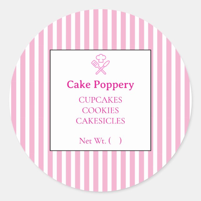 Elegant gestreift runder aufkleber (Vorderseite)