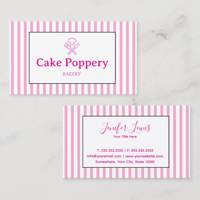 Elegant gestreift visitenkarte (Vorne/Hinten)