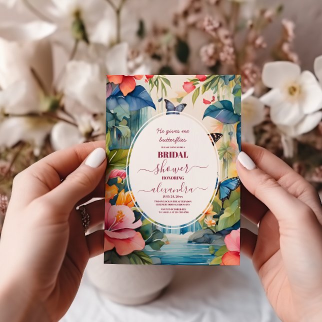 Elegant, gibt er mir Schmetterlinge Brautparty Einladung (Von Creator hochgeladen)