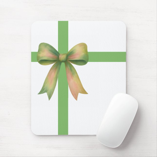 Elegant Gift Bow – Modern Christmas Design Mousepad (Mit Mouse)