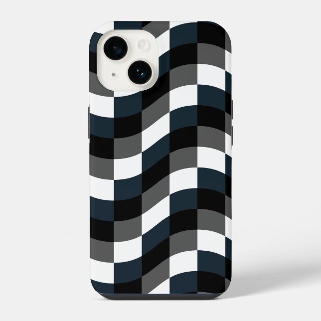 Elegant Gingham Contemporary iPhone Hülle (Rückseite)